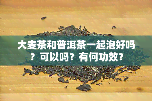 大麦茶和普洱茶一起泡好吗？可以吗？有何功效？