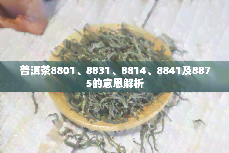 普洱茶8801、8831、8814、8841及8875的意思解析