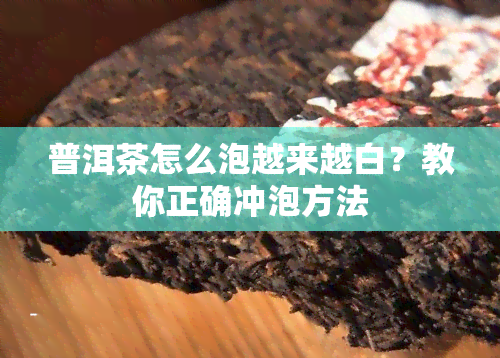 普洱茶怎么泡越来越白？教你正确冲泡方法