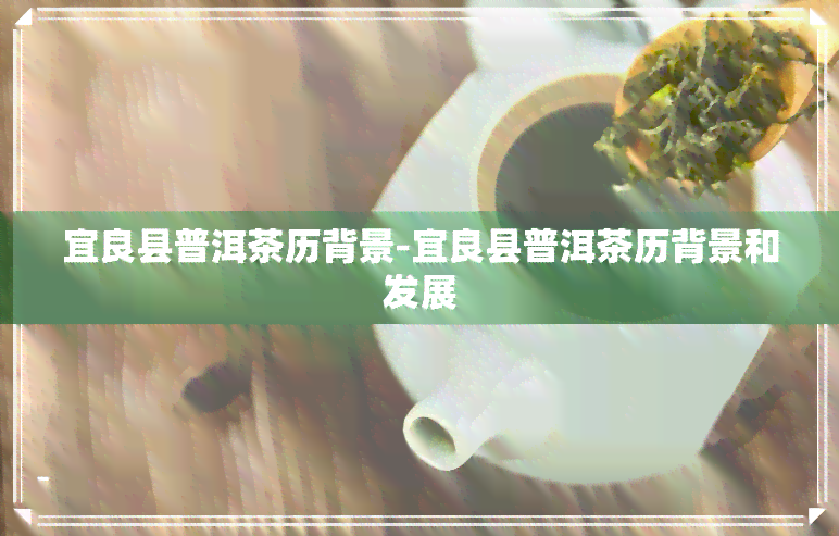 宜良县普洱茶历背景-宜良县普洱茶历背景和发展