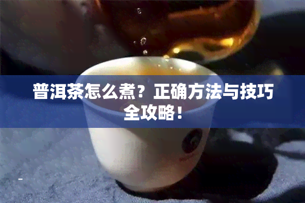 普洱茶怎么煮？正确方法与技巧全攻略！