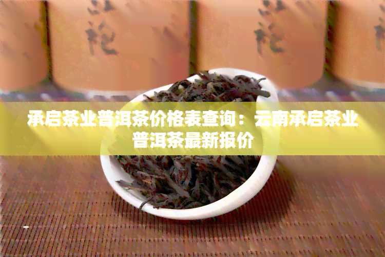 承启茶业普洱茶价格表查询：云南承启茶业普洱茶最新报价