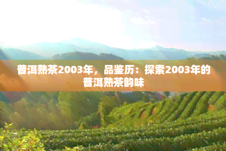 普洱熟茶2003年，品鉴历：探索2003年的普洱熟茶韵味