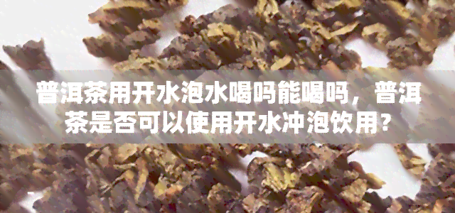 普洱茶用开水泡水喝吗能喝吗，普洱茶是否可以使用开水冲泡饮用？