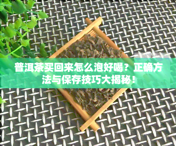 普洱茶买回来怎么泡好喝？正确方法与保存技巧大揭秘！