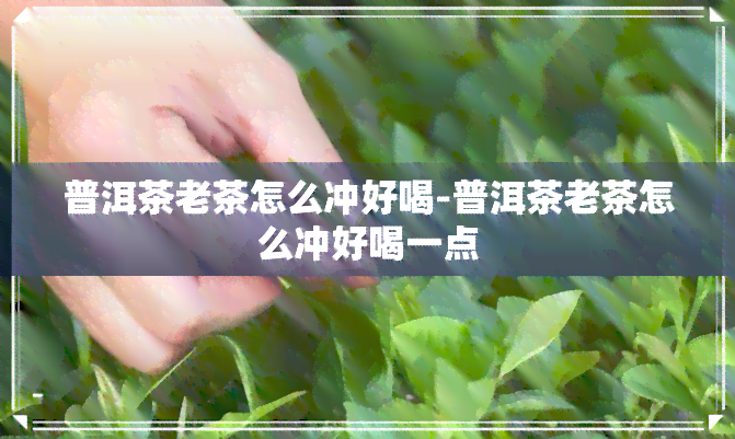 普洱茶老茶怎么冲好喝-普洱茶老茶怎么冲好喝一点