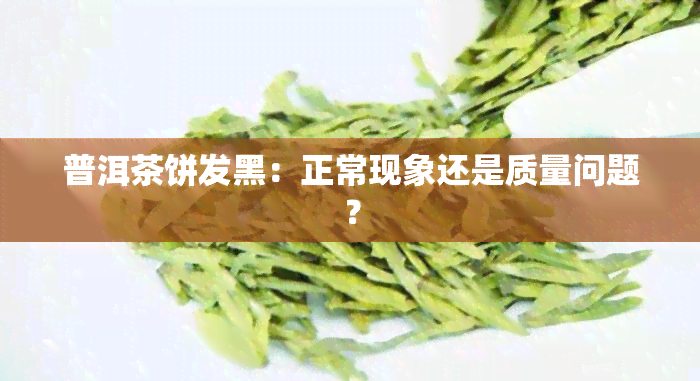 普洱茶饼发黑：正常现象还是质量问题？