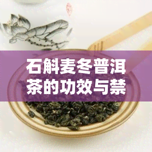 石斛麦冬普洱茶的功效与禁忌全解析