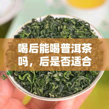 喝后能喝普洱茶吗，后是否适合饮用普洱茶？