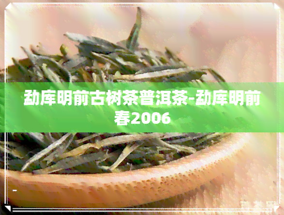 勐库明前古树茶普洱茶-勐库明前春2006