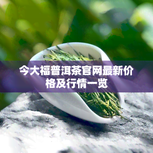 今大福普洱茶官网最新价格及行情一览