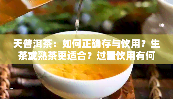 天普洱茶：如何正确存与饮用？生茶或熟茶更适合？过量饮用有何风险？