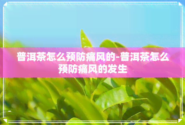 普洱茶怎么预防痛风的-普洱茶怎么预防痛风的发生