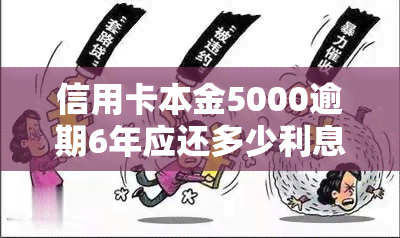 信用卡本金5000逾期6年应还多少利息？