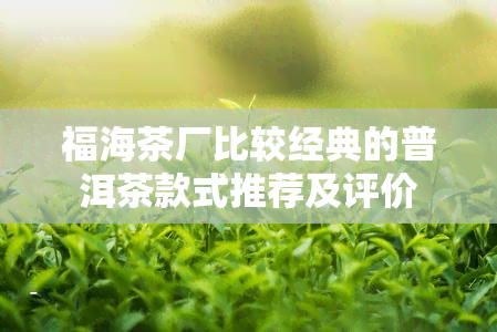 福海茶厂比较经典的普洱茶款式推荐及评价