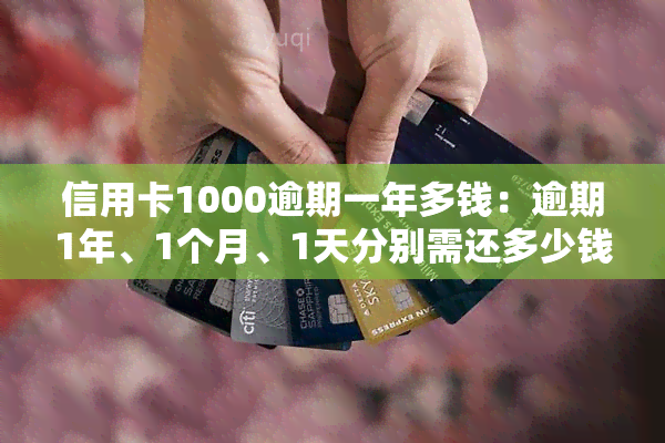 信用卡1000逾期一年多钱：逾期1年、1个月、1天分别需还多少钱？