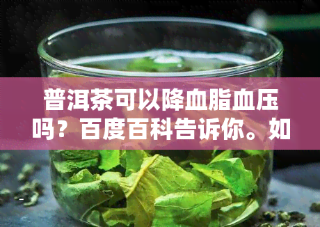 普洱茶可以降血脂血压吗？百度百科告诉你。如何正确饮用普洱茶以达到效果？普洱茶是否真的能降低血压和血脂？所有答案都在这里。