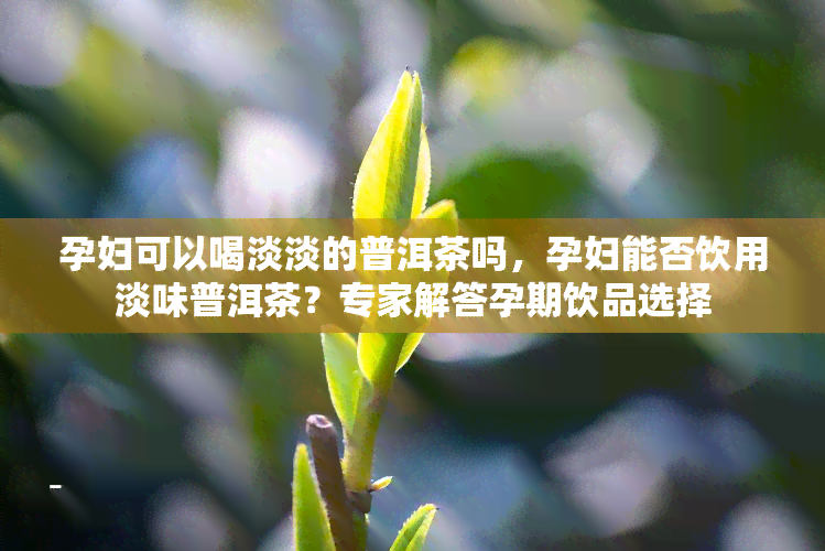 孕妇可以喝淡淡的普洱茶吗，孕妇能否饮用淡味普洱茶？专家解答孕期饮品选择