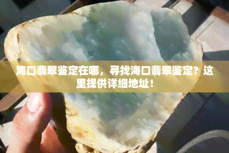 海口翡翠鉴定在哪，寻找海口翡翠鉴定？这里提供详细地址！