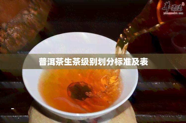 普洱茶生茶级别划分标准及表