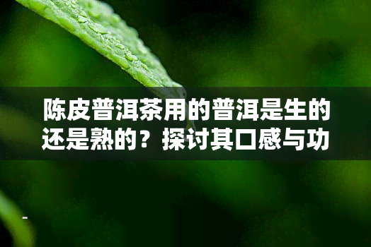 陈皮普洱茶用的普洱是生的还是熟的？探讨其口感与功效