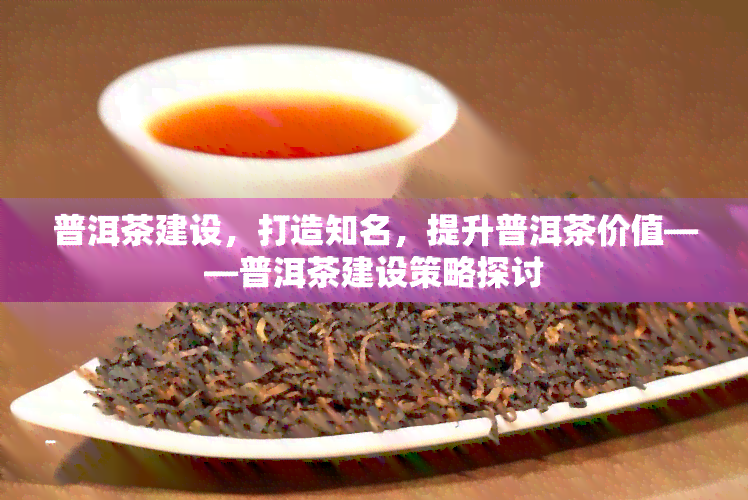 普洱茶建设，打造知名，提升普洱茶价值——普洱茶建设策略探讨