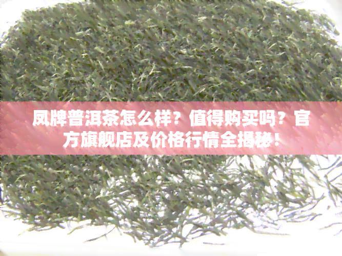 凤牌普洱茶怎么样？值得购买吗？官方旗舰店及价格行情全揭秘！