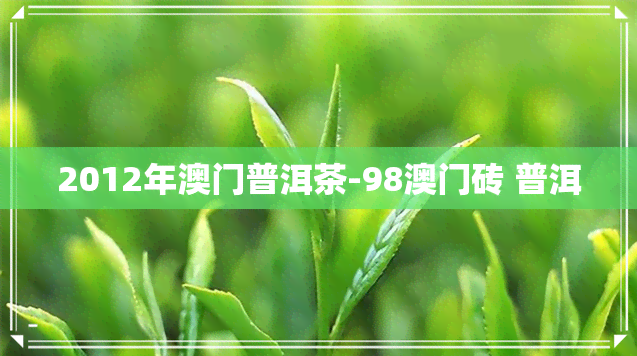 2012年普洱茶-98砖 普洱