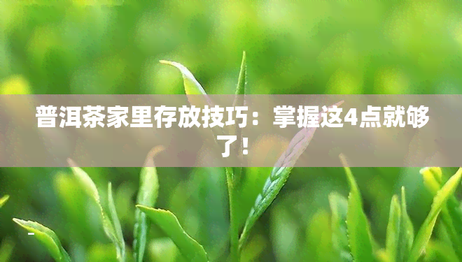 普洱茶家里存放技巧：掌握这4点就够了！