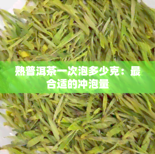 熟普洱茶一次泡多少克：最合适的冲泡量