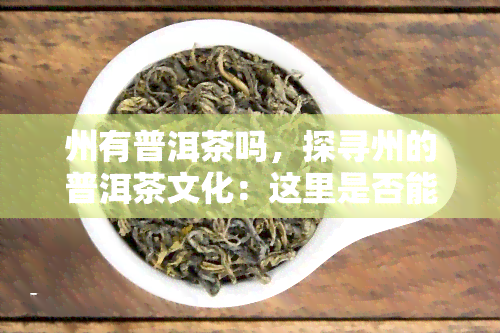 州有普洱茶吗，探寻州的普洱茶文化：这里是否能找到你的味蕾之享？