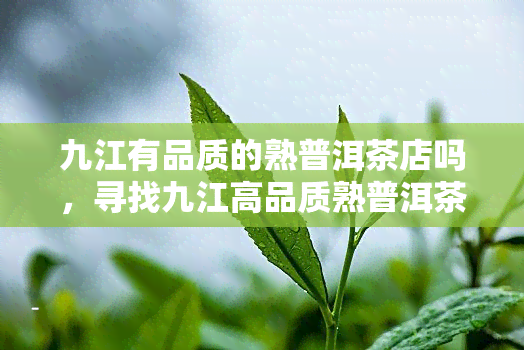 九江有品质的熟普洱茶店吗，寻找九江高品质熟普洱茶店？这里有你想要的答案！