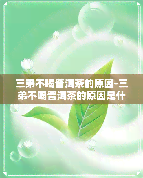 三弟不喝普洱茶的原因-三弟不喝普洱茶的原因是什么