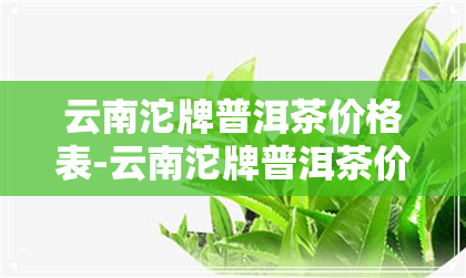 云南沱牌普洱茶价格表-云南沱牌普洱茶价格表和图片