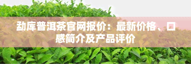 勐库普洱茶官网报价：最新价格、口感简介及产品评价