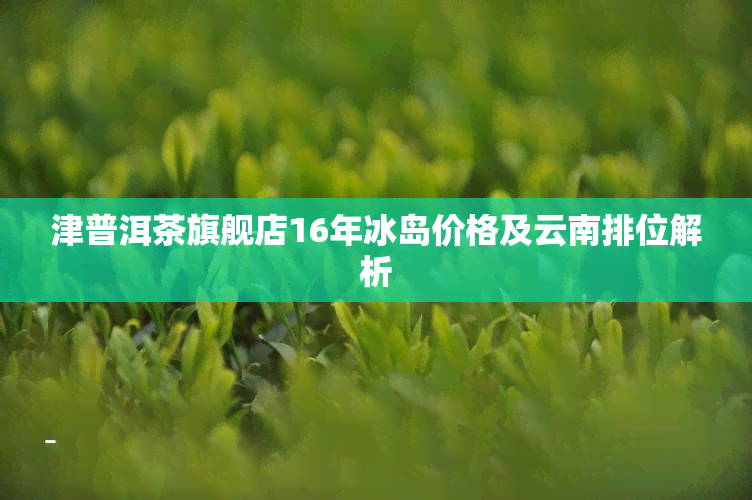 津普洱茶旗舰店16年冰岛价格及云南排位解析