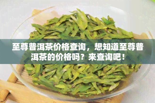 至尊普洱茶价格查询，想知道至尊普洱茶的价格吗？来查询吧！