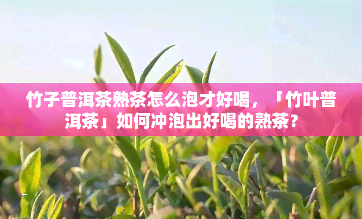 竹子普洱茶熟茶怎么泡才好喝，「竹叶普洱茶」如何冲泡出好喝的熟茶？