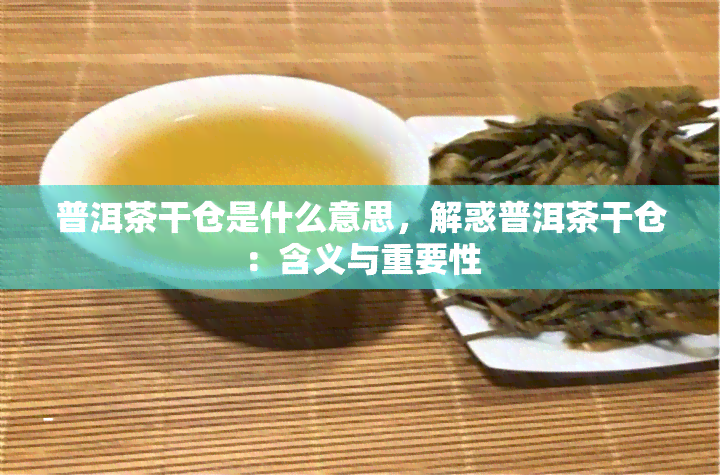 普洱茶干仓是什么意思，解惑普洱茶干仓：含义与重要性