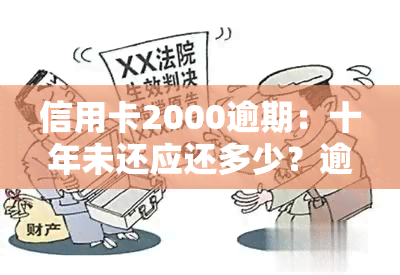 信用卡2000逾期：十年未还应还多少？逾期一个月利息、金额计算及可能被起诉风险解析