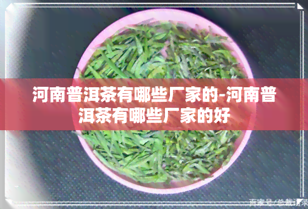 河南普洱茶有哪些厂家的-河南普洱茶有哪些厂家的好