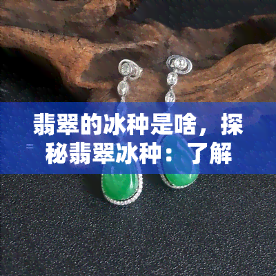 翡翠的冰种是啥，探秘翡翠冰种：了解这种珍贵宝石的独特之处