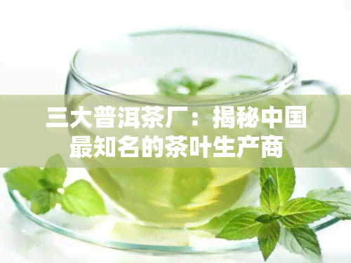 三大普洱茶厂：揭秘中国最知名的茶叶生产商