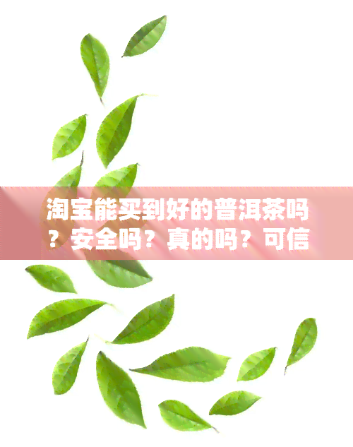 淘宝能买到好的普洱茶吗？安全吗？真的吗？可信吗？淘宝上的普洱茶能买吗？是真品吗？便宜的普洱茶能否饮用？