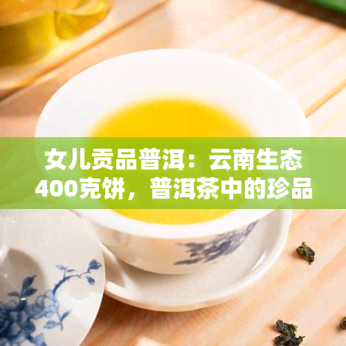 女儿贡品普洱：云南生态400克饼，普洱茶中的珍品，口感醇厚，回味悠长。现已上市，快来抢购！