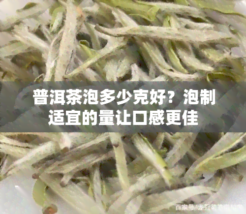 普洱茶泡多少克好？泡制适宜的量让口感更佳