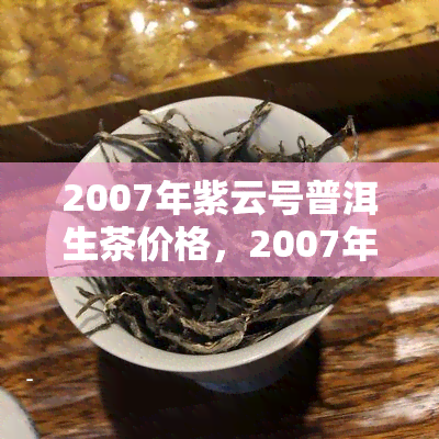 2007年紫云号普洱生茶价格，2007年紫云号普洱生茶价格一览