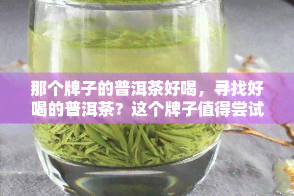 那个牌子的普洱茶好喝，寻找好喝的普洱茶？这个牌子值得尝试！