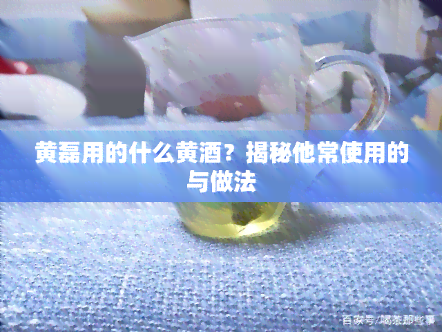 黄磊用的什么黄？揭秘他常使用的与做法