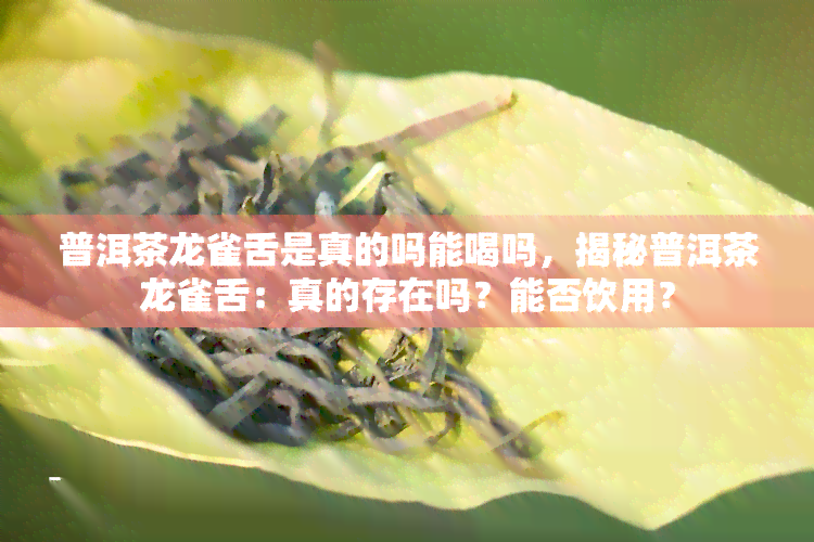 普洱茶龙雀舌是真的吗能喝吗，揭秘普洱茶龙雀舌：真的存在吗？能否饮用？